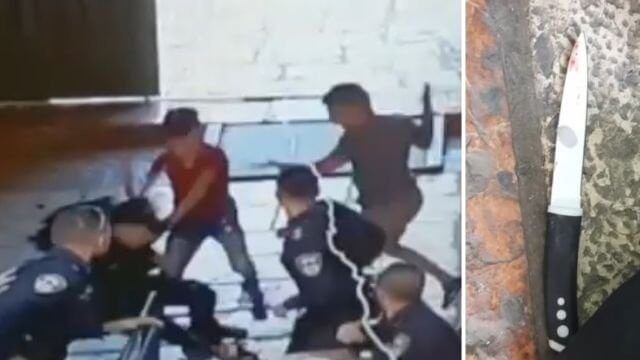 VIDEO: Palestinska ynglingar försöker knivhugga poliser