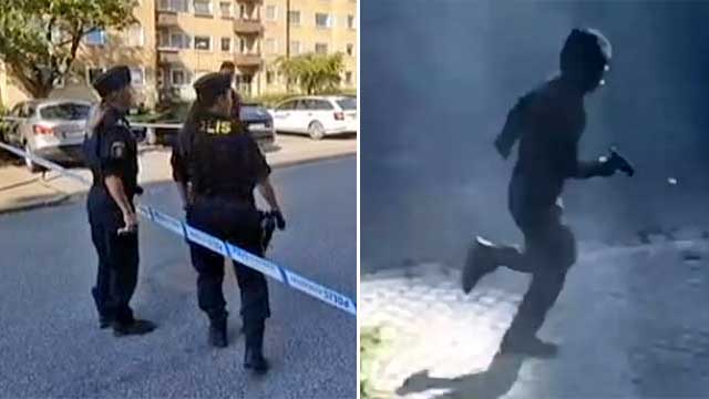 Kvinna med barn på armen ihjälskjuten på öppen gata i Malmö