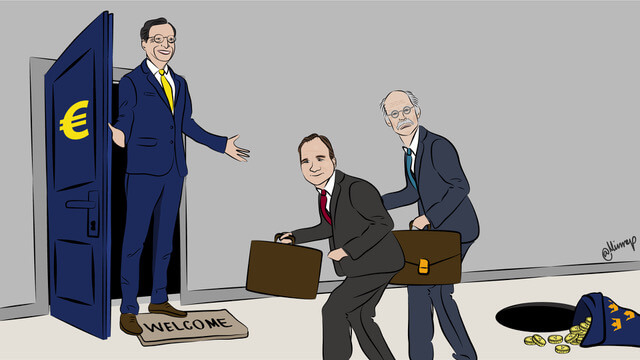 Riksbanken räknar med euroanslutning