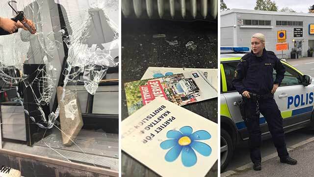 Sverigedemokraternas partilokaler utsatta för grov vandalisering