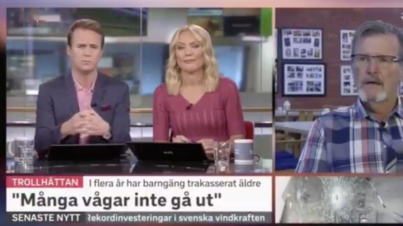 SVT insinuerar att 80-åriga pensionärer själva ska stoppa stenkastarna