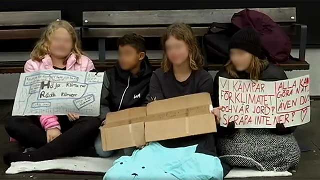 10-åringar skrämda till klimatångest av Greta – strejkar nu från skolan varje fredag