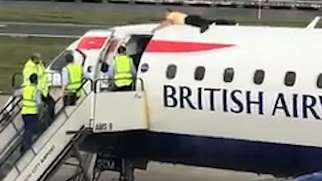 Brittisk klimataktivist klättrade upp på flygplan och fördröjde avgång