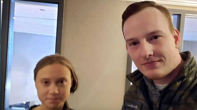 Klimat-Greta flydde från intervju med kritiska frågor