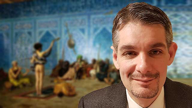 Inte en oriental med bruna ögon, utan en orientalist med blå