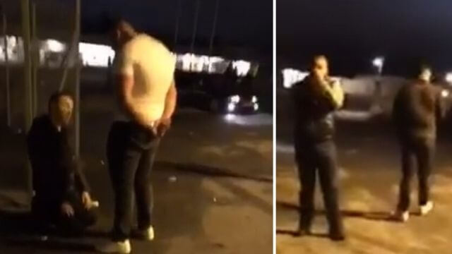 VIDEO: Invandrare mordhotar och tvingar ned svensk kille på knä