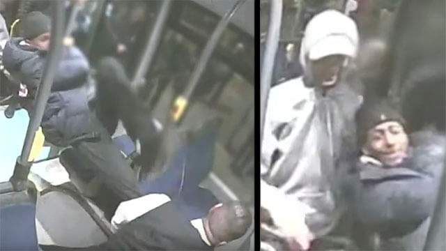 Här misshandlar invandrargänget busschauffören grovt