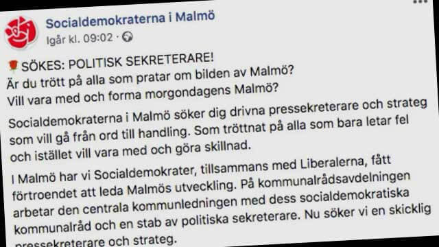 S i Malmö nyanställer – vill satsa mot personer som pratar om Malmöbilden
