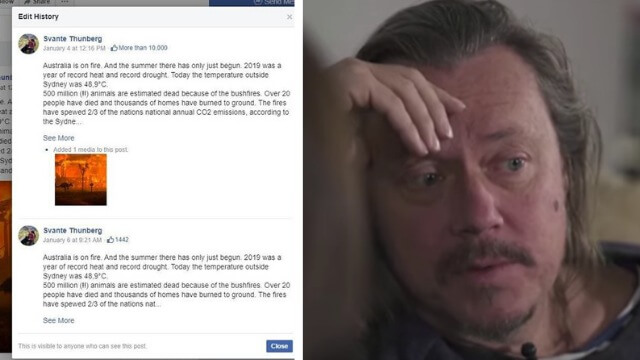 Facebookbugg avslöjar: Greta Thunbergs pappa författar hennes inlägg