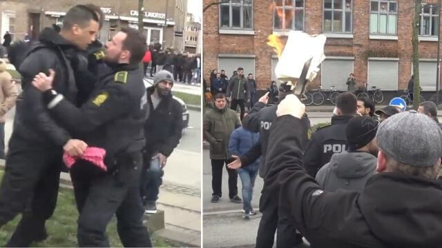 VIDEO: Dansk säkerhetstjänst tvingades evakuera politiker som brände koranen