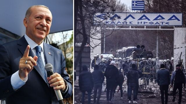 JUST NU: Här går migranterna till attack mot grekisk gränspolis – vill till Europa