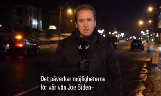 Statstelevisionen bekänner färg – ”vår vän Joe Biden”