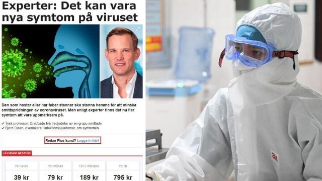 Aftonbladet tar betalt för att lämna ut information om coronasymptom