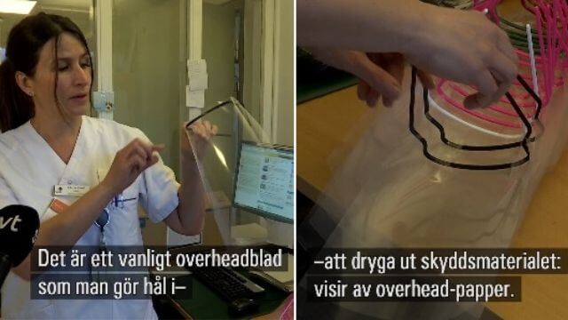 Sjukhus tvingas tillverka ansiktsskydd av overheadblad