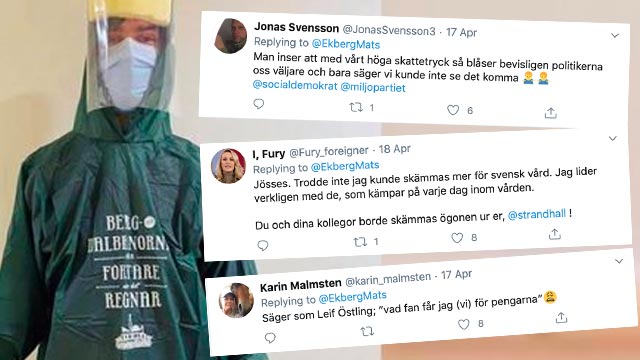 Regnrockar från Gröna Lund blir skyddskläder på Karolinska