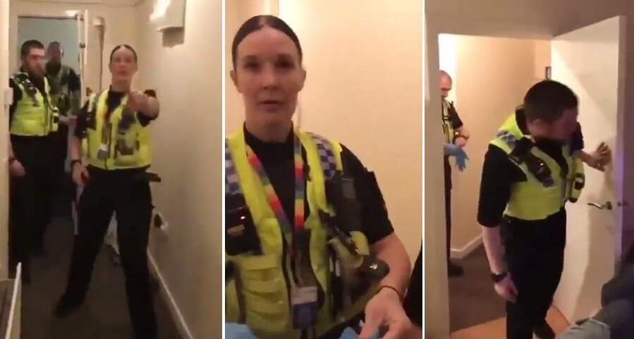 VIDEO: Coronapolisen stormade lägenhet – letade efter ”social sammankomst”