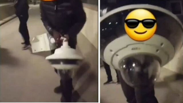 VIDEO: Här släpar gänget runt på polisens övervakningskameror