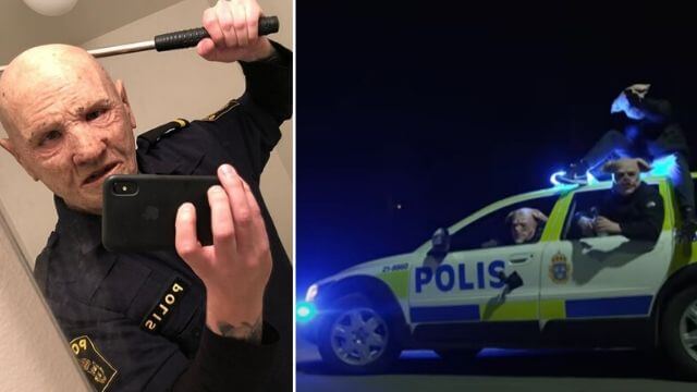 VIDEO: Falsk polisbil körde i 200 km/tim genom Stockholm