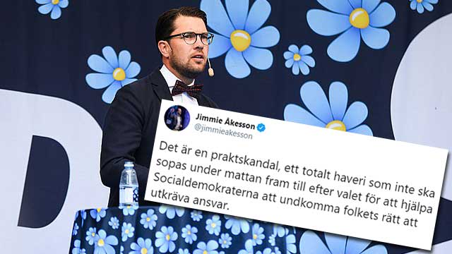 Åkesson till attack mot regeringen på Twitter: ”Coronastrategin en ättestupa”