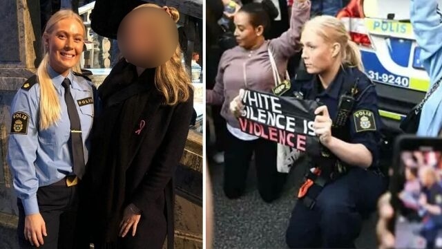 AVSLÖJAR: Knäböjande poliskvinnan nyexaminerad och ”har sjukt svårt för vapen”