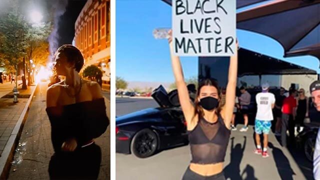 Influencers poserar vid kravallerna