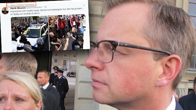 Inrikesminister Mikael Damberg tycker det var ”klokt” att poliskvinnan knäböjde
