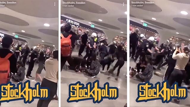 Polis attackeras av vänsteraktivister – gammelmedia ställer sig på aktivisternas sida