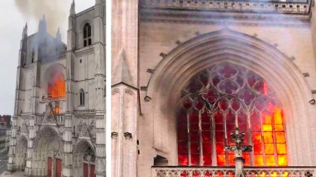 Katedralbranden i Nantes misstänks vara anlagd