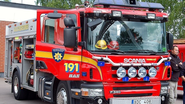 Brand och explosion på pizzeria