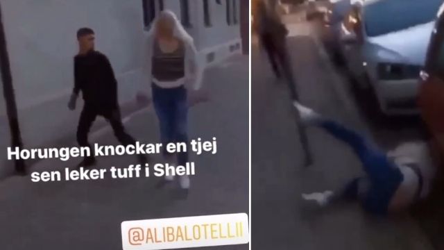 VIDEO: ”Ali” attackerar förbipasserande kvinna med slag mot huvudet