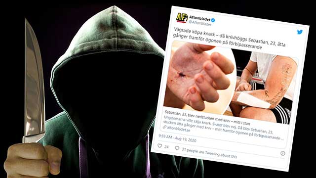 Ville inte köpa knark – sparkades omkull och knivhöggs åtta gånger