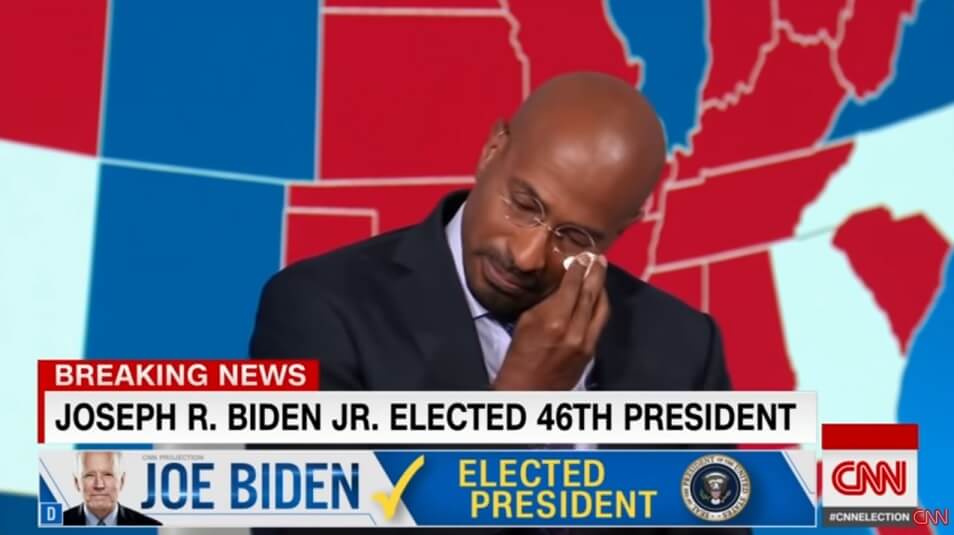 VIDEO: Här gråter CNN:s kommentator av lycka när Biden förklaras som vinnare i valet