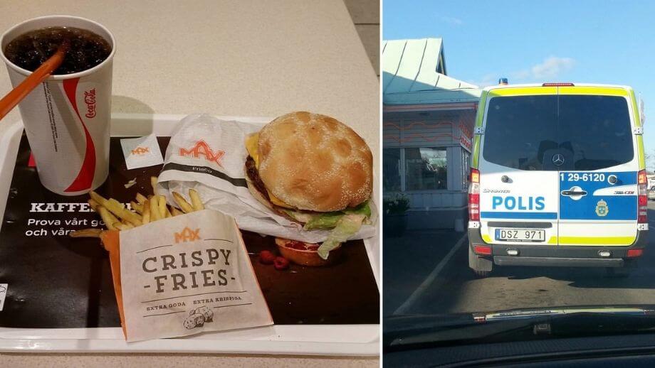 Man fick bacon i hamburgaren hos Max – löpte amok