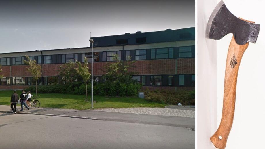 Yxman med svetsmask löpte amok på skola – högg elev