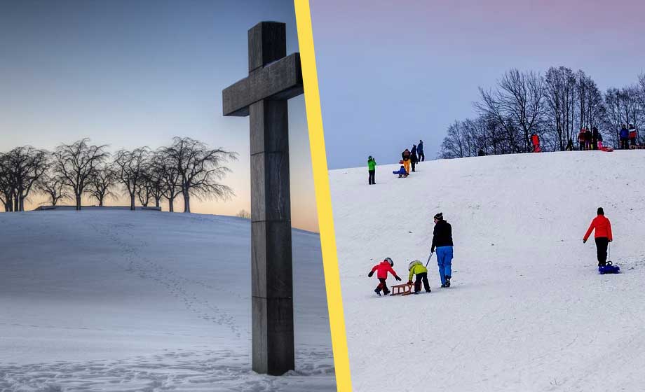 Skyltar ska stoppa pulkaåkande på kyrkogård