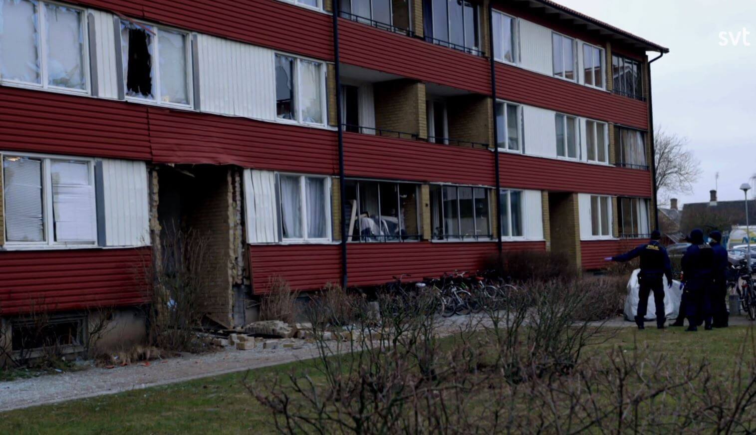 Trapphus ”utblåst” av explosion – polisen har ingen misstänkt