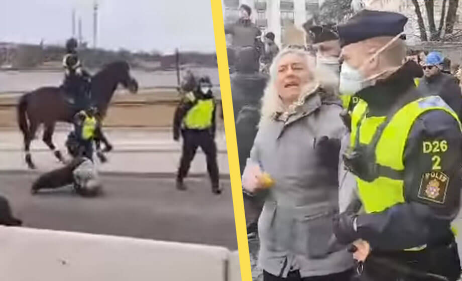 JUST NU: Polisens övervåld mot demonstranter i Stockholm – se VIDEO