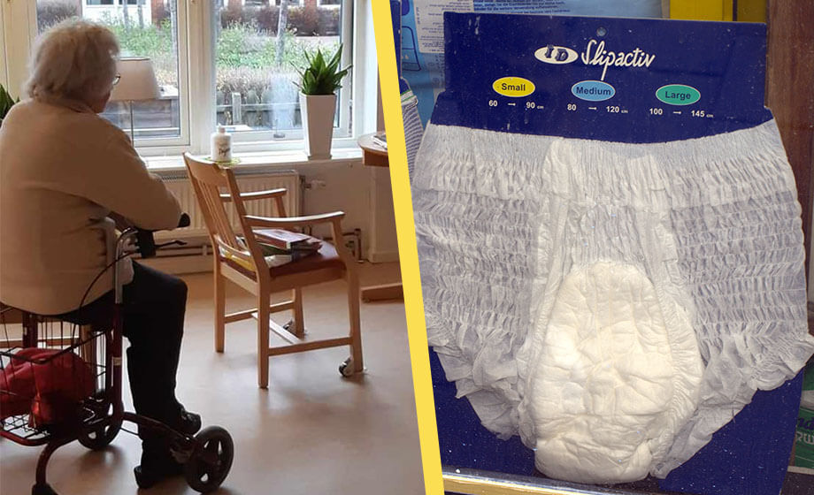 Åldring förnedrad med blöja på huvudet – personal tog foton