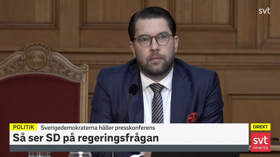 SD höll pressträff: Vi ställer inga krav och kräver inga statsrådsposter