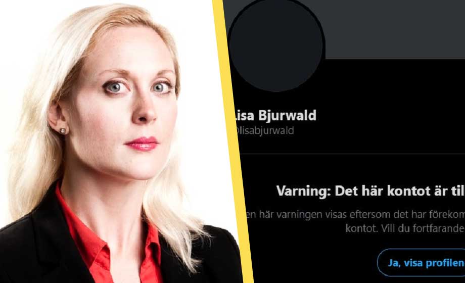 Vänsterjournalisten Lisa Bjurwald stängs av från Twitter
