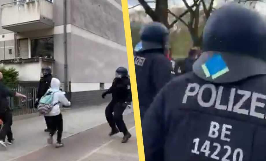 Protester mot omstridd tysk pandemilag – tiotals personer greps av polis