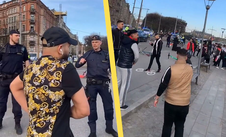 VIDEO: Palestinska demonstrationen i Stockholm slutade i kaos – ”Allahu Akbar”
