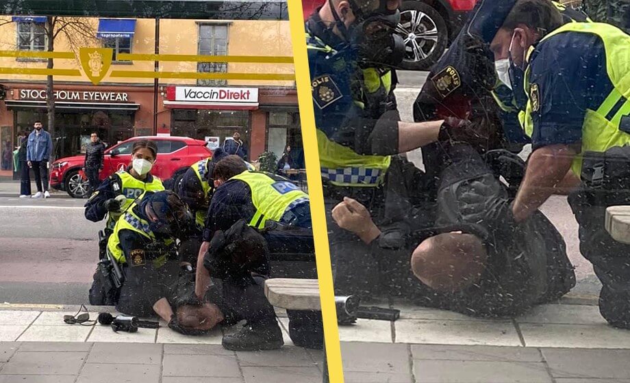 VIDEO: Reporter nedbrottad av polis efter att ha filmat ingripande