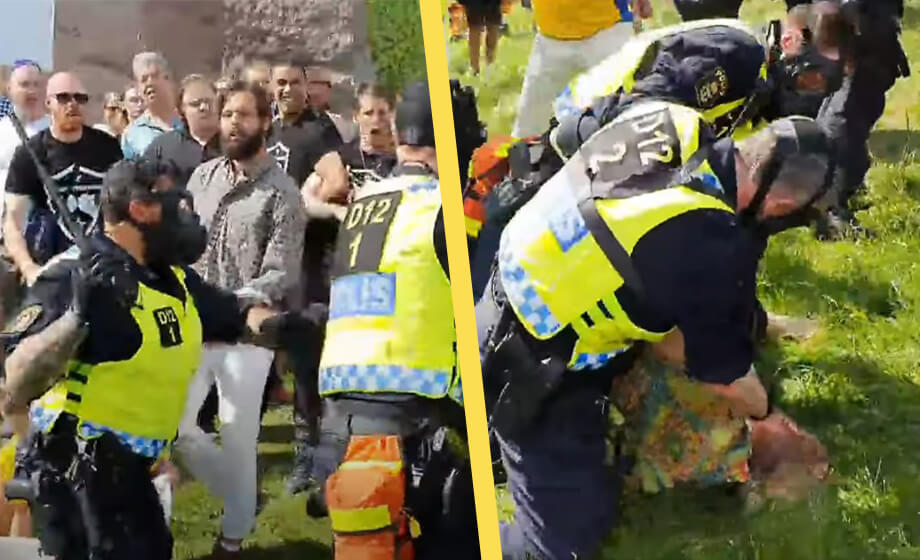 VIDEO: Här slår coronapolisen ner demonstranter
