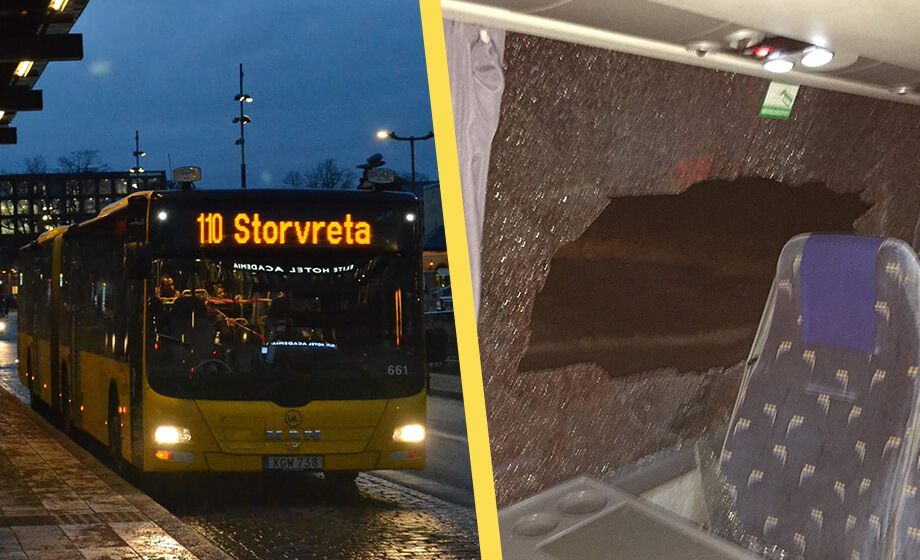 Busslinje stoppades efter stenkastning