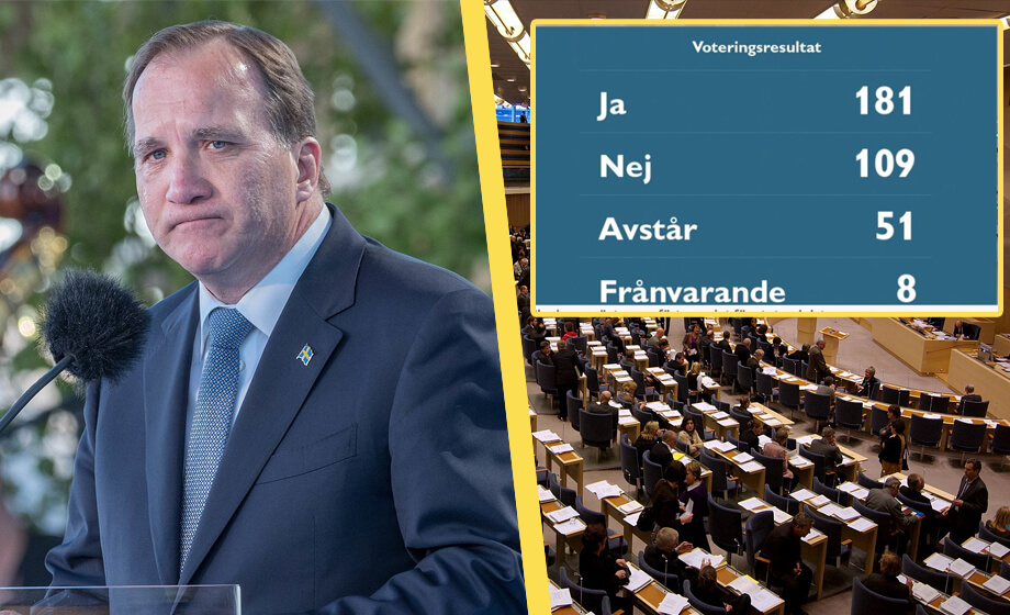 KLART: Löfven sparkas av riksdagen – regeringen faller