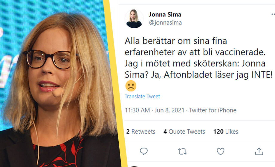 Coronasköterska till Jonna Sima: ”Aftonbladet läser jag INTE!”