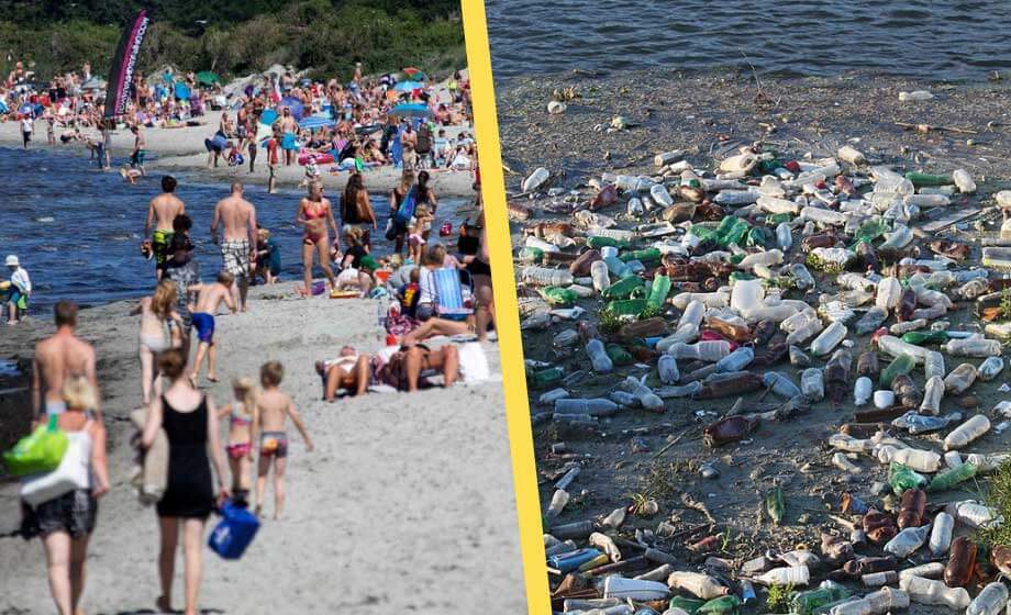 Nedskräpning på skånsk strand väcker ilska