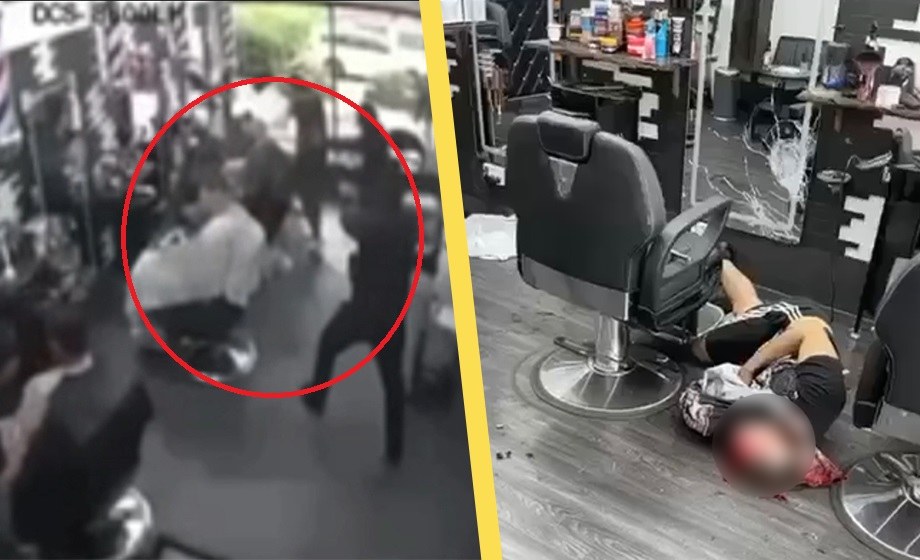 VIDEO: Här mördas mannen i frisörsalongen