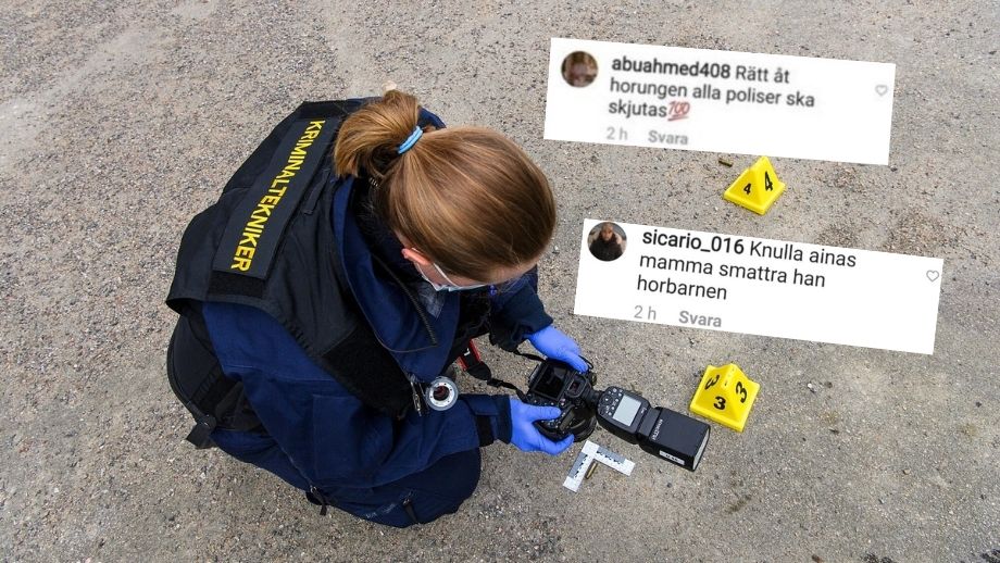 Jubel och fyrverkerier efter polismordet: ”Knulla ainas mamma – smattra horbarnen”